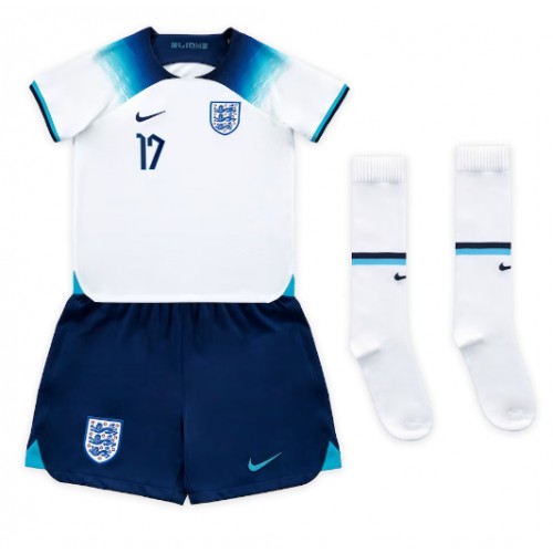 Maillot de foot Angleterre Bukayo Saka #17 Domicile enfant Monde 2022 Manches Courte (+ pantalon court)